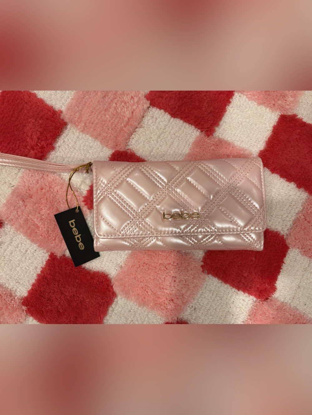 bebe Quilted Wristlet Clutch/Wallet